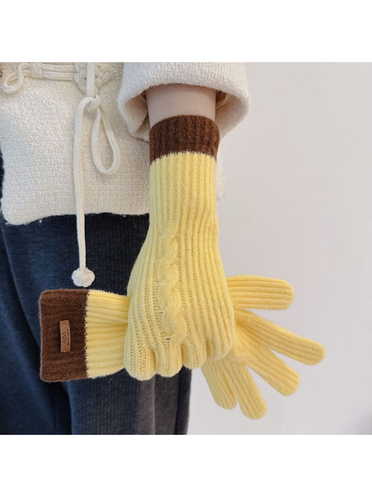 Gloving Colorblock Knit Winter Gloves with color block detail and geometric pattern