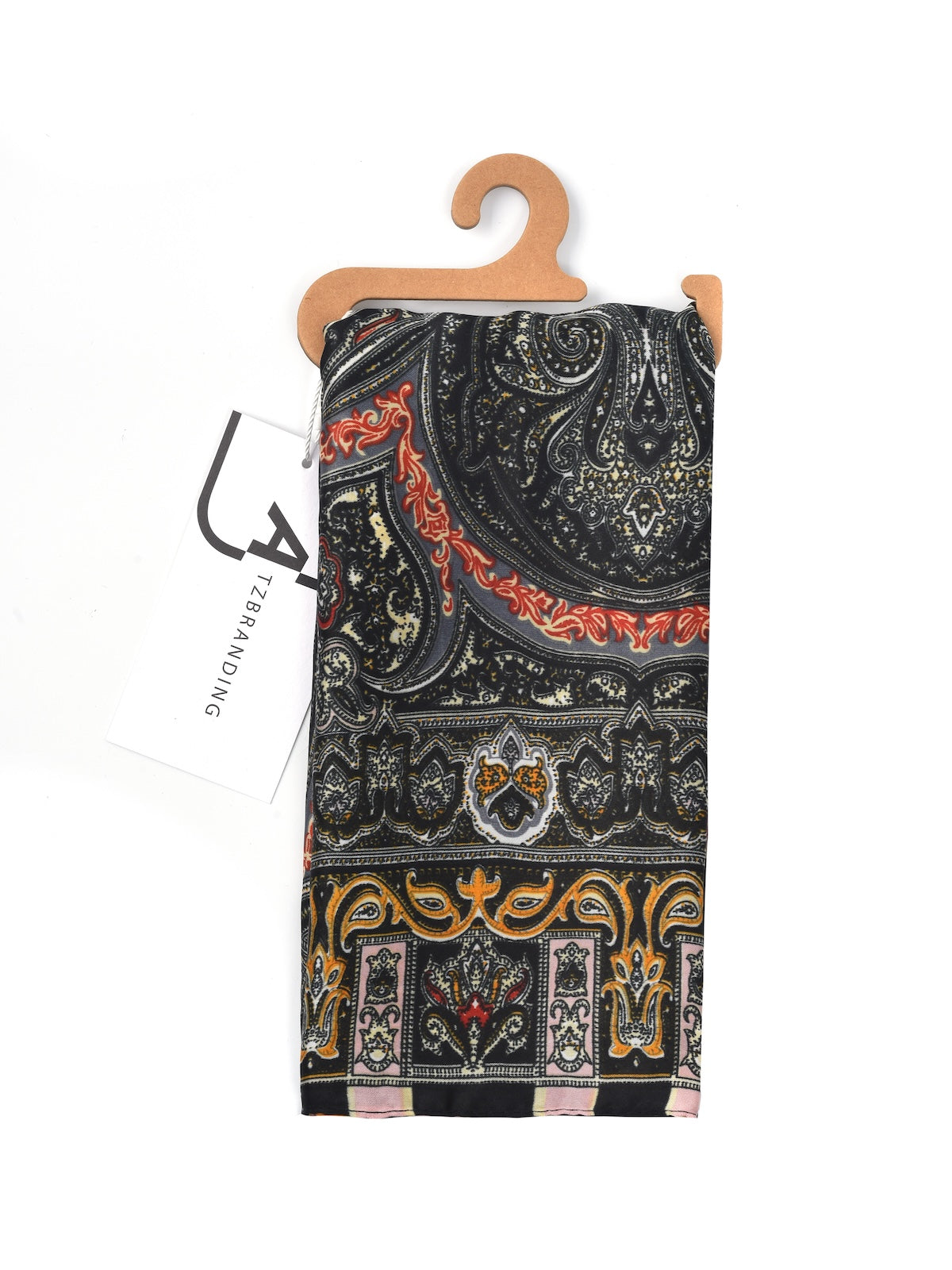 Scarvii – Paisley Frame Border Pattern Scarf