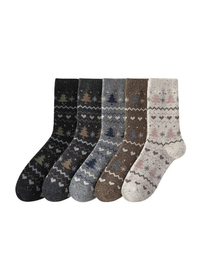 Rufia - Cozy Winter Forest Crew Socks