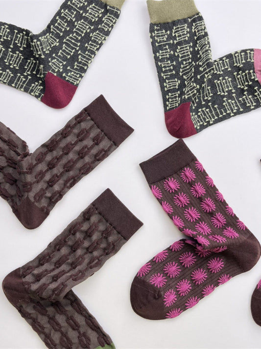 Rufia - Dark Tones Vintage Color-Block Socks