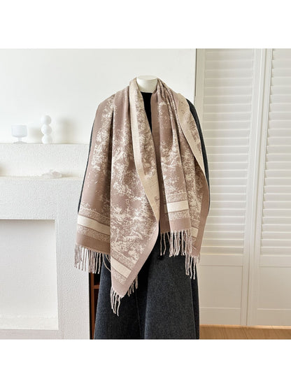 Scarvii - Reversible Jacquard Fringe Scarf