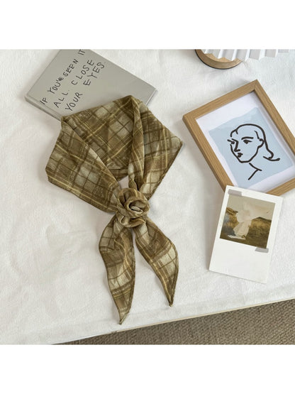 Scarvii - Simple Plaid Pattern Fashion Scarf