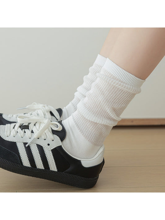 Rufia - Minimal Style Solid Color Crew Socks