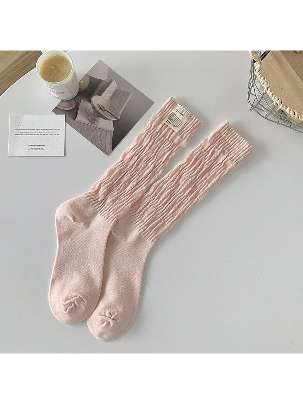 Rufia - Textured Soft Wave Knit Crew Socks