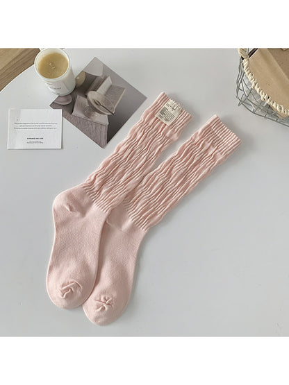 Rufia - Textured Soft Wave Knit Crew Socks