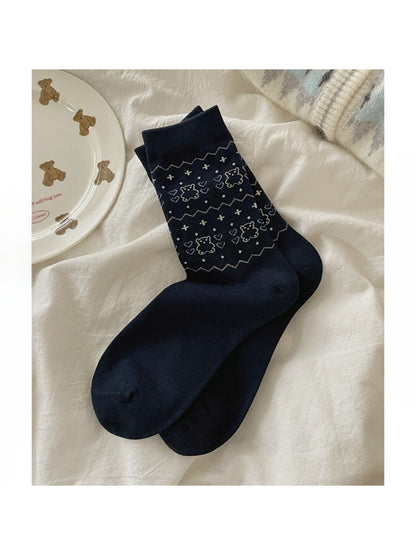 Rufia - Sweet Bear Heart Pattern Crew Socks product image 4