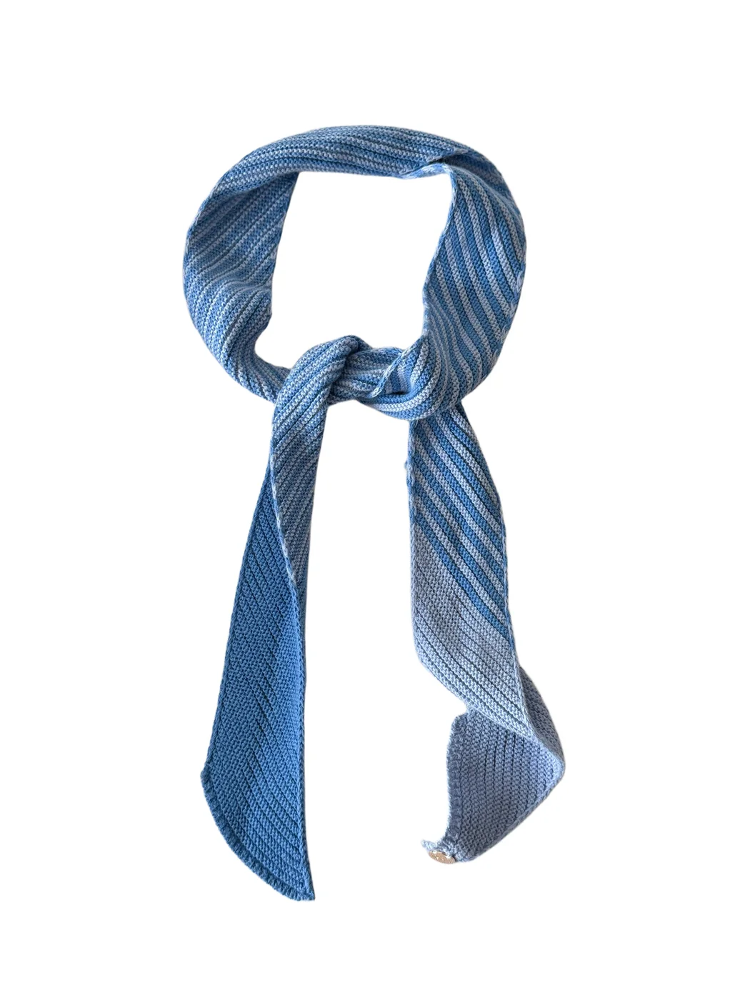 Scarvii - Color Block Diagonal Stripe Knit Skinny Scarf