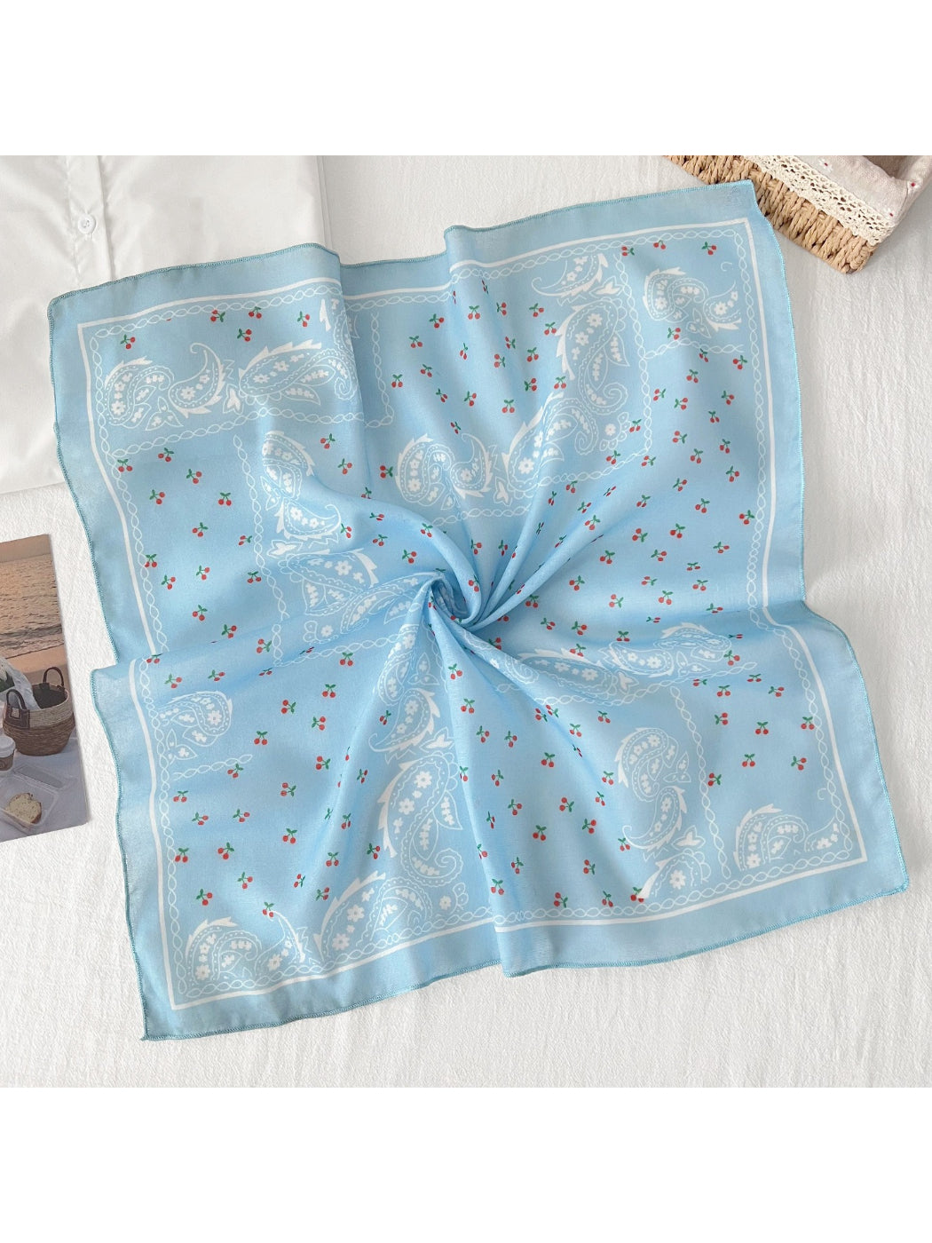 Scarvii Paisley Cherry Square Scarf