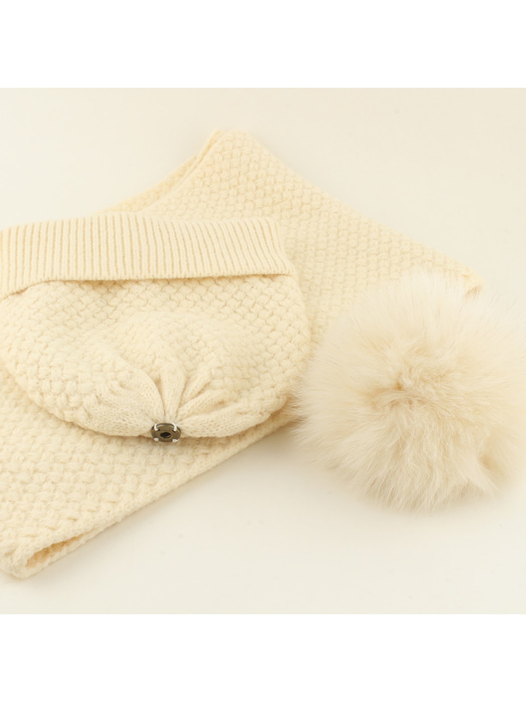 Haila - Brimless Knit Beanie and Scarf Set