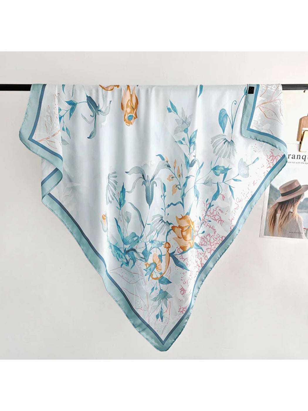 Scarvii - Botanical Floral Print Square Scarf