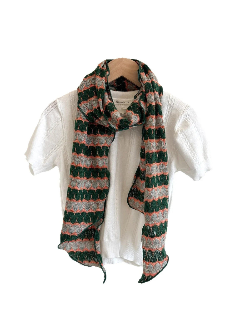 Scarvii - Geometric Striped Knit Narrow Scarf