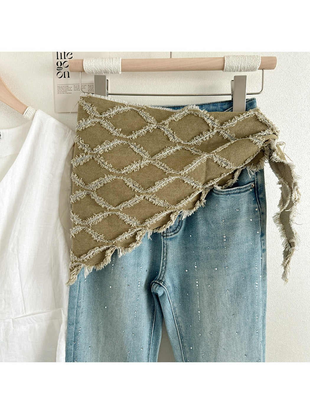 Scarvii - Denim Style Quilted Triangle Scarf