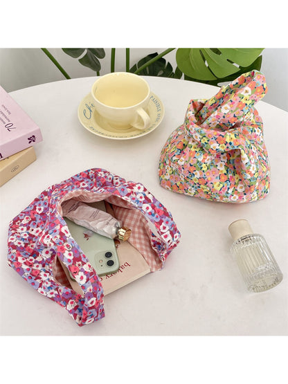 Cosbai - Floral Print Soft Mini Tote Bag
