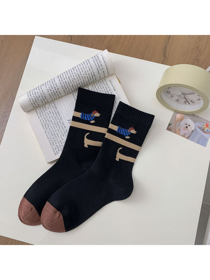 Rufia - Color Block Animal Face Crew Socks product image 6