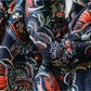 Scarvii - Navy Paisley Print Fringe Scarf - Classic & Versatile