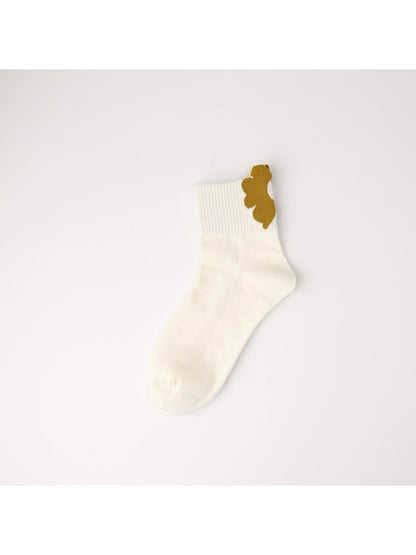 Rufia - Minimal Flower Motif Ankle Socks