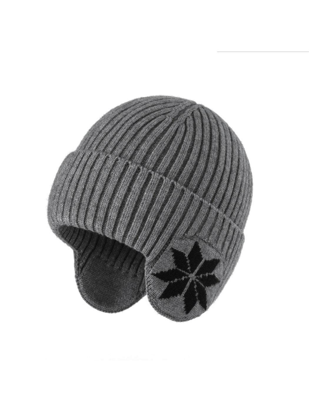 Haila - Ribbed Round Crown Ear Coverage Knit Beanie