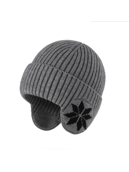 Haila - Ribbed Round Crown Ear Coverage Knit Beanie