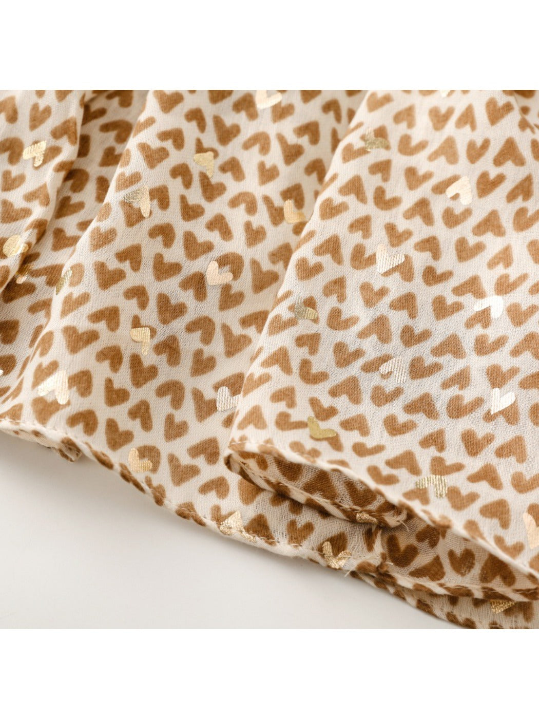 Scarvii - Winter Scarf with Gold Foil Heart Print