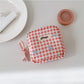 Cosbai - Small Plaid Makeup Pouch Square Bag