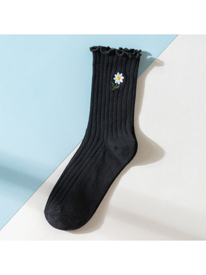 Rufia - Floral Daisy Detail Soft Ribbed Crew Socks product image 4