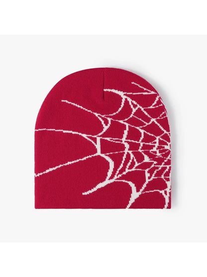 Haila - Spiderweb Graphic Brimless Knit Beanie