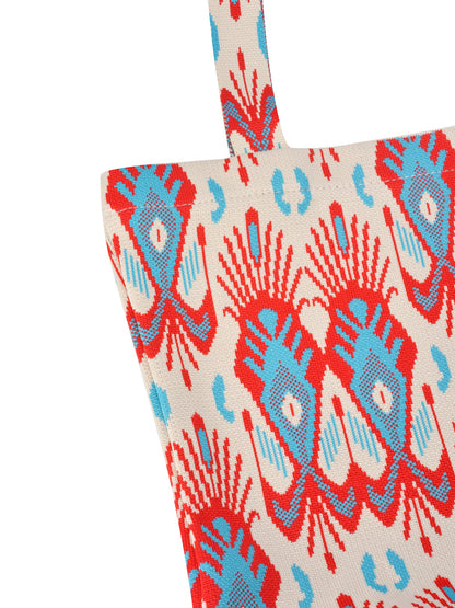 Cosbai - Atlas Print knit Shoulder Bag - Spacious & Vintage