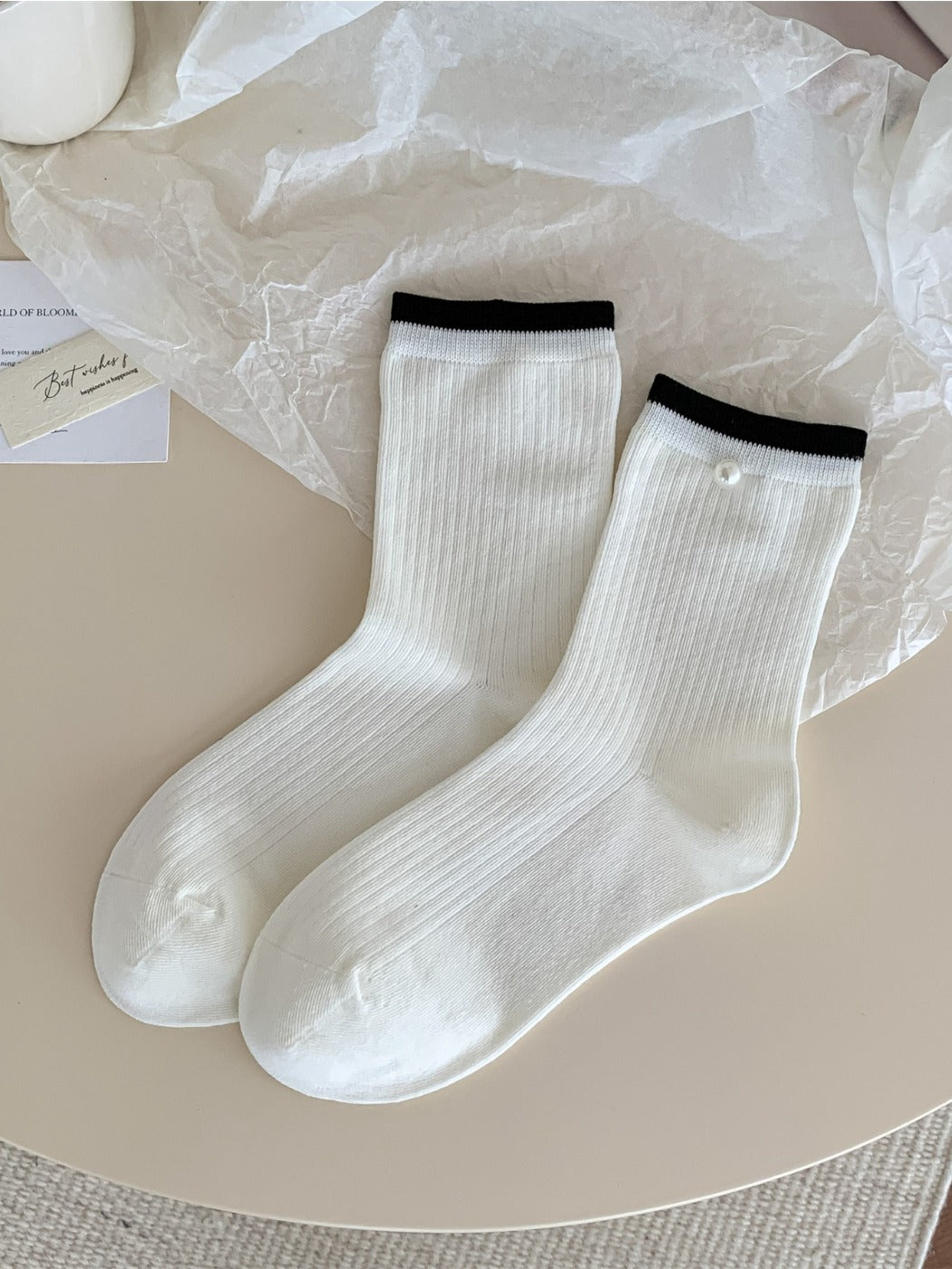 Rufia – Color-Block Striped Mid-Calf Socks