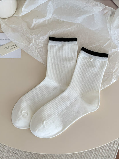 Rufia – Color-Block Striped Mid-Calf Socks