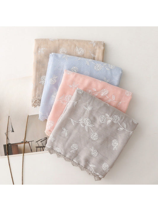 Scarvii – Soft Rose Pattern Light Layer Scarf