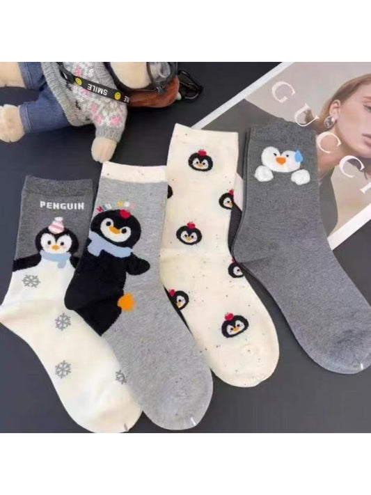 Rufia - Playful Penguin Design Soft Crew Socks product image 1