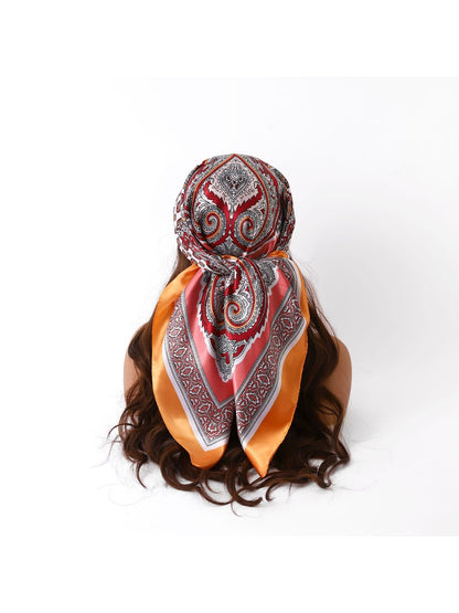 Scarvii - Paisley Border Printed Square Scarf