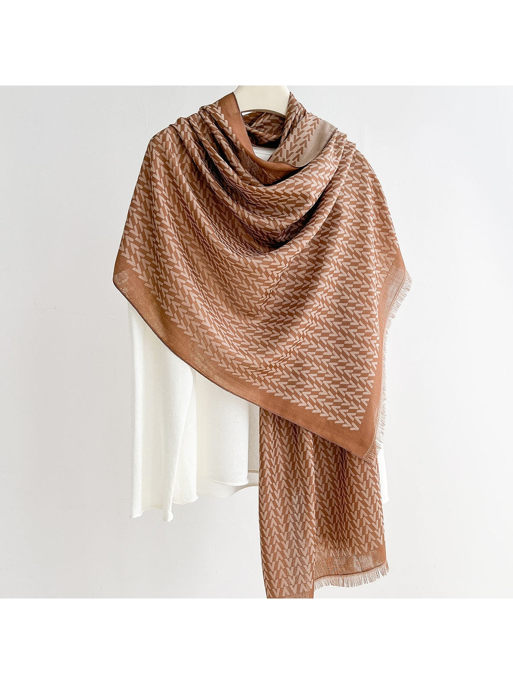 Scarvii - V-Shape Geometric Print Summer Wrap Scarf