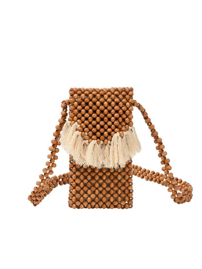Cosbai - Beaded Woven Mini Crossbody Bag - Boho & Charm