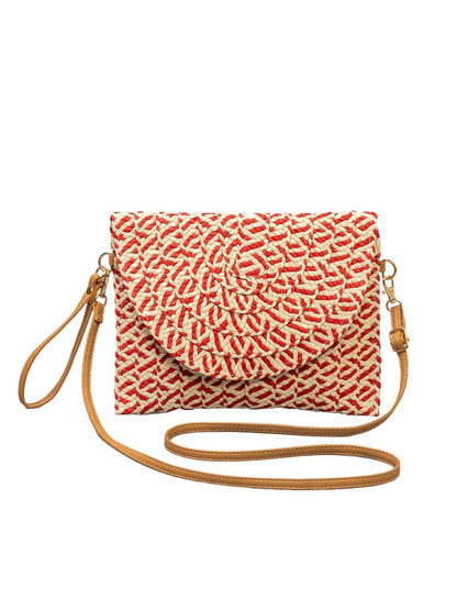 Cosbai - 2-in-1 Minimalist Woven Clutch & Crossbody Bag
