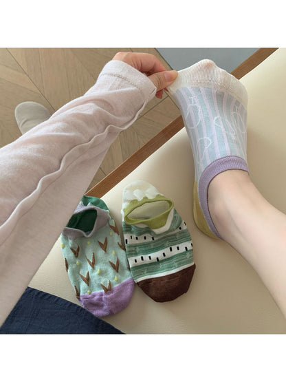 Rufia - Retro Pattern Low Ankle Socks