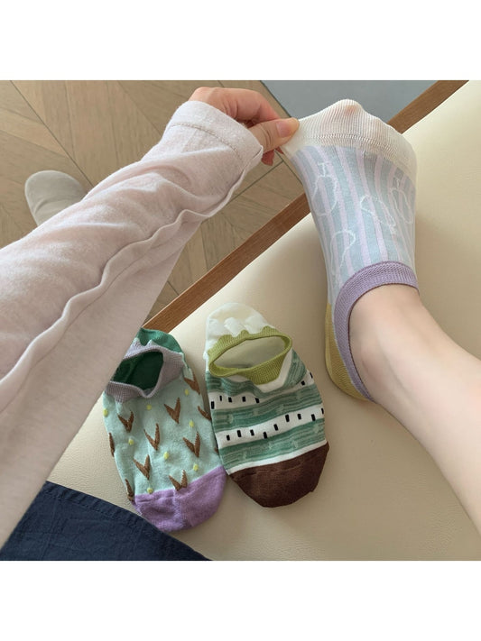 Rufia - Retro Pattern Low Ankle Socks