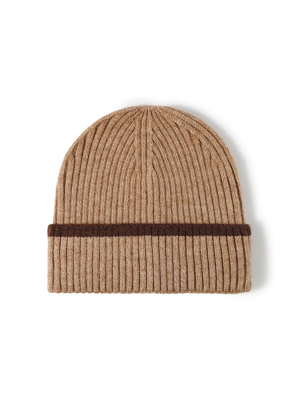 Haila - Contrast Stripe Ribbed Cuffed Knit Beanie