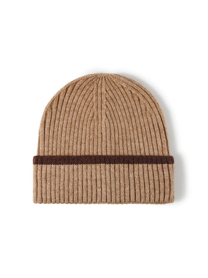 Haila - Contrast Stripe Ribbed Cuffed Knit Beanie