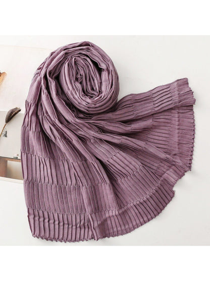 Scarvii - Textured Pleated Finish Long Scarf