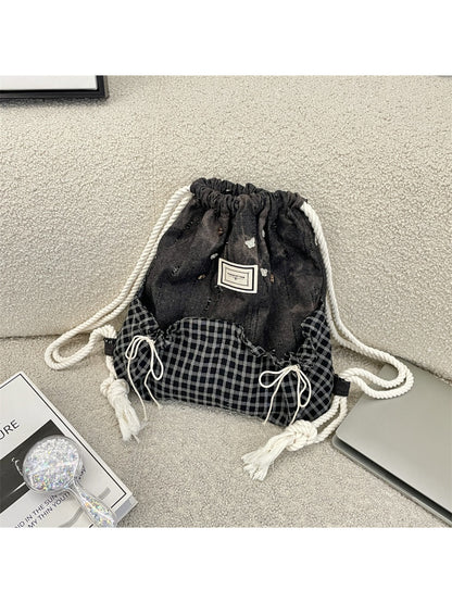 Interior view of Cosbai drawstring backpack showing spacious