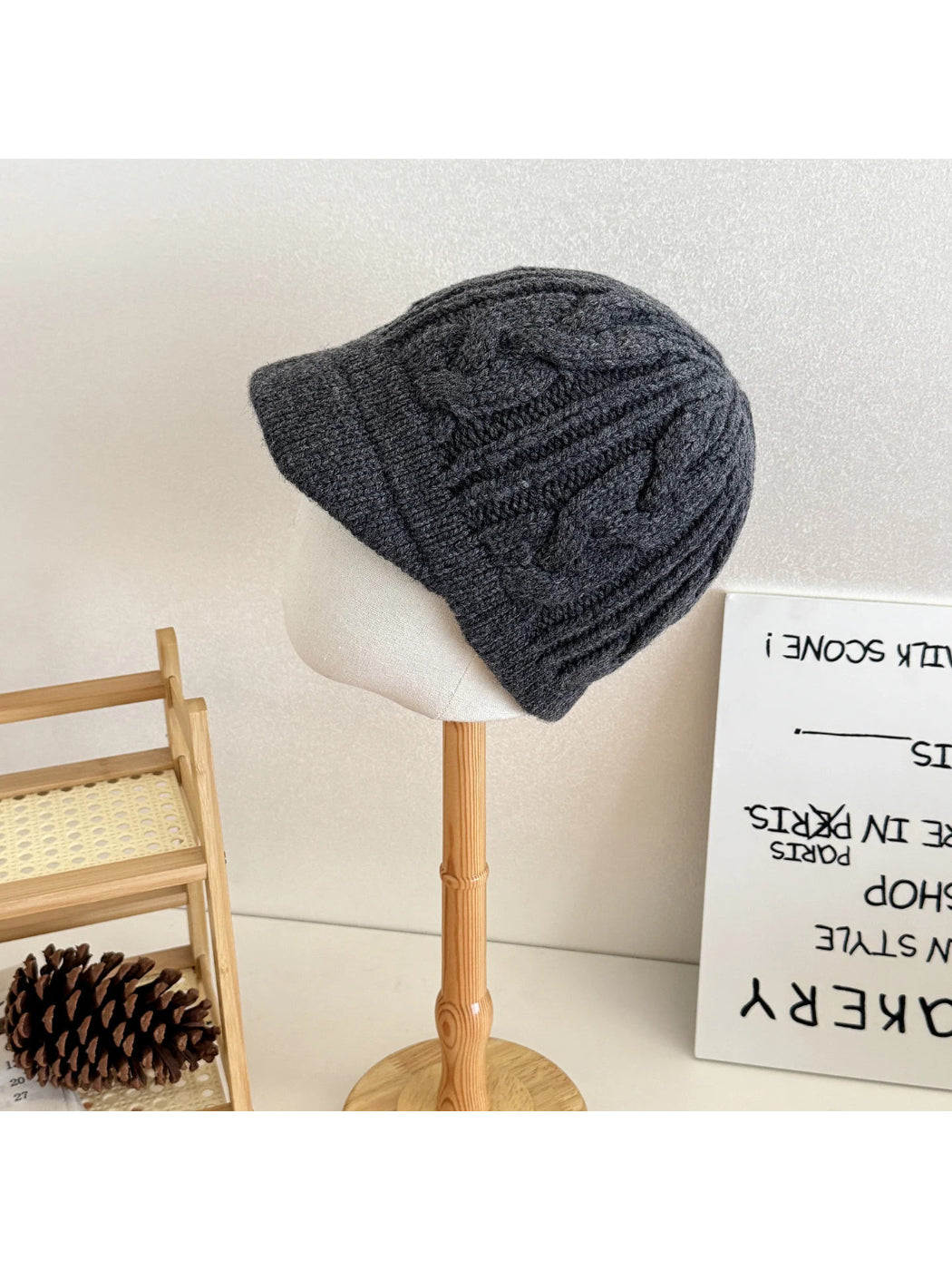 Haila - Red Cable Knit Beanie