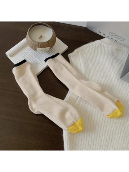Rufia - Colorblock Ribbed Crew Socks