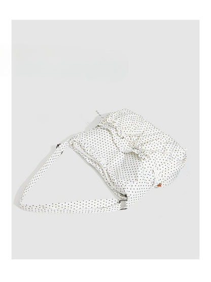 Cosbai - Polka Dot Ruffle Shoulder Bag