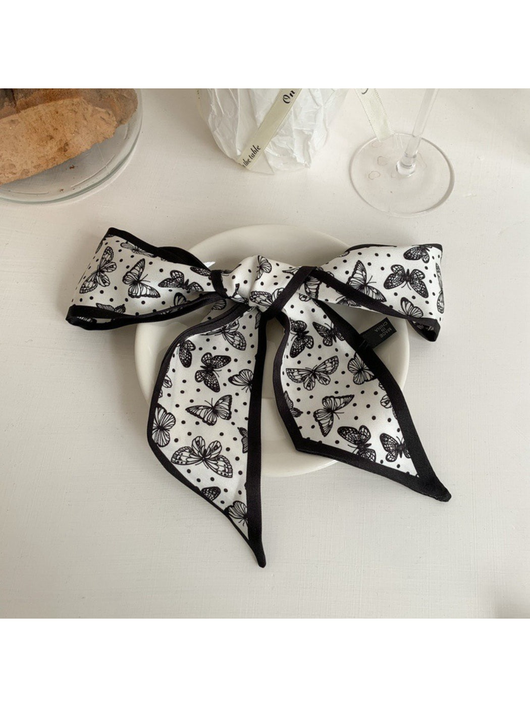 Scarvii Vintage Butterfly Motif Skinny Scarf