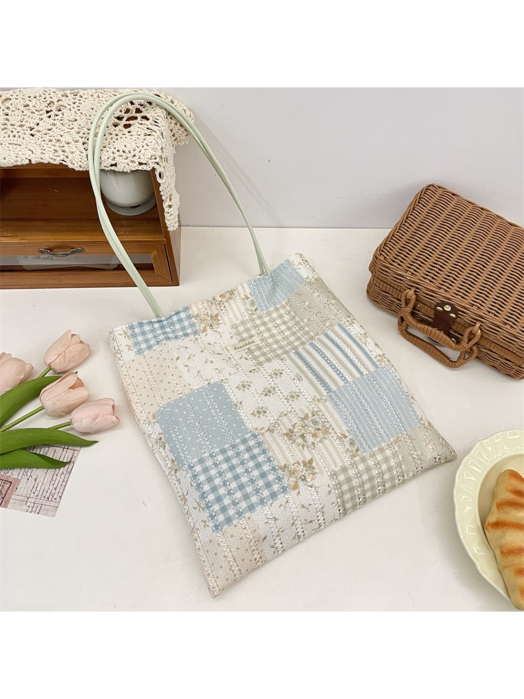 Cosbai - Sweet Floral Print Shoulder Bag