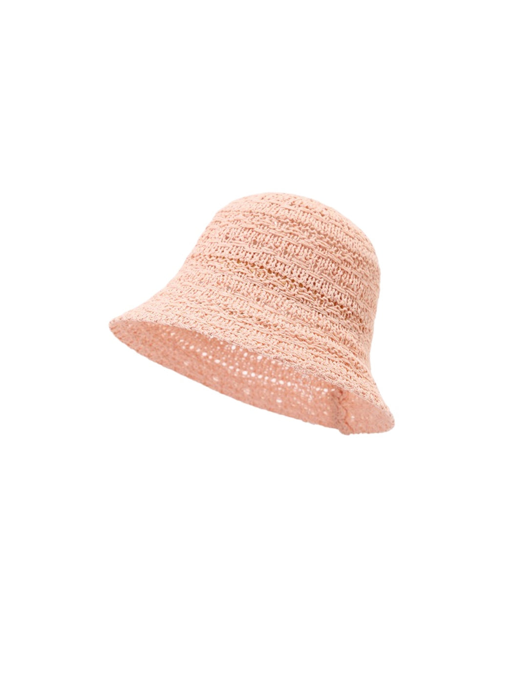 Haila summer bucket hat in beige with soft woven texture angled view