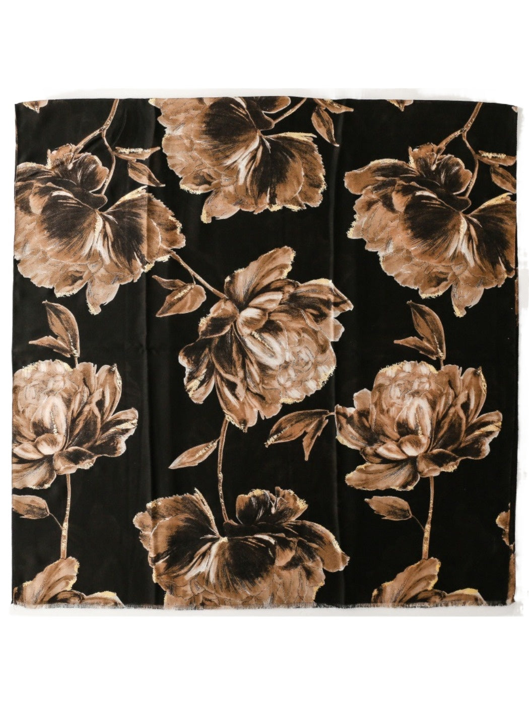 Scarvii - Gold Foil Scarf & Shawl with Lotus Pattern