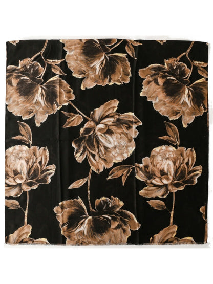 Scarvii - Gold Foil Scarf & Shawl with Lotus Pattern
