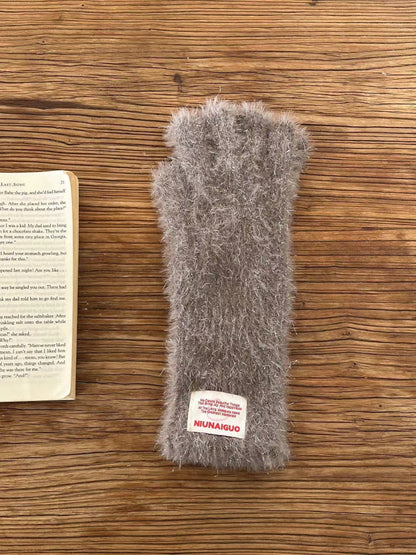 Gloving - Sparkly Fingerless Gloves with Letter Patches & Touchscreen